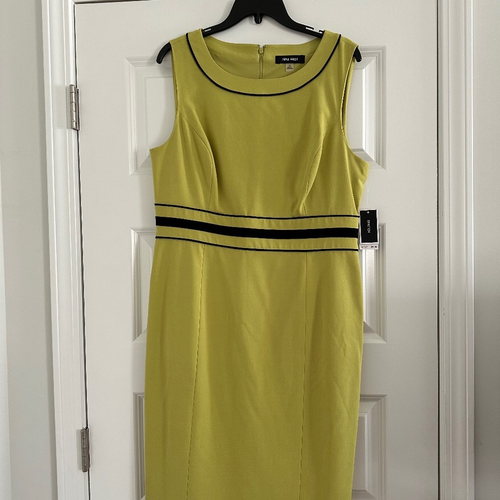 Nine West Women’s Dress - Lime Green and Black